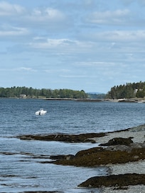 View of the bay from the shore below the house.