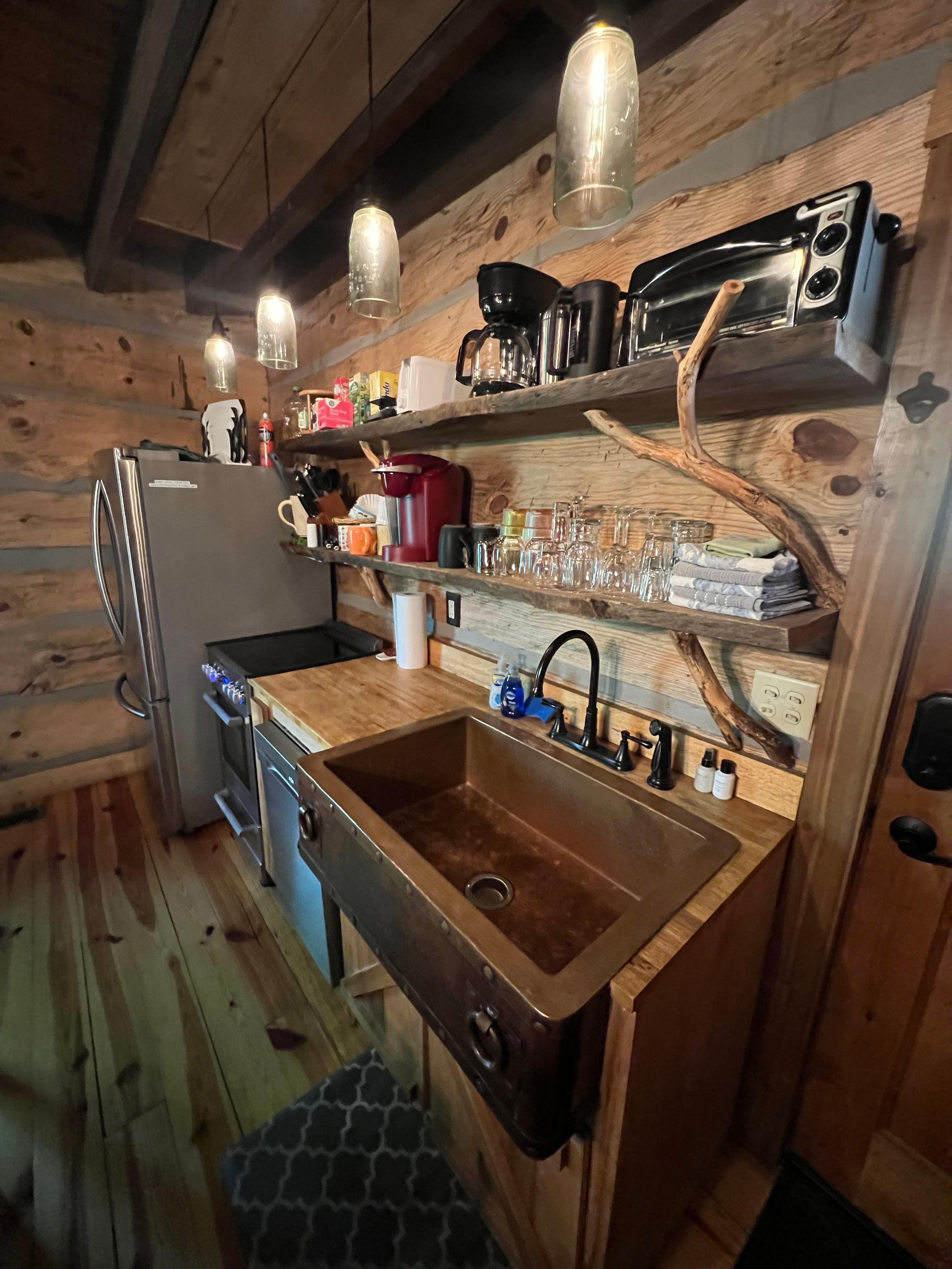 Kitchen huge copper sink