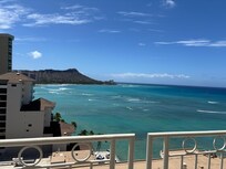 The view of Diamond Head from the front door and while waiting for the elevator