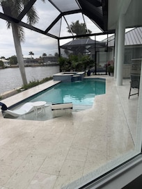 Pool with sun shelf
