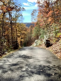Road entering the driveway