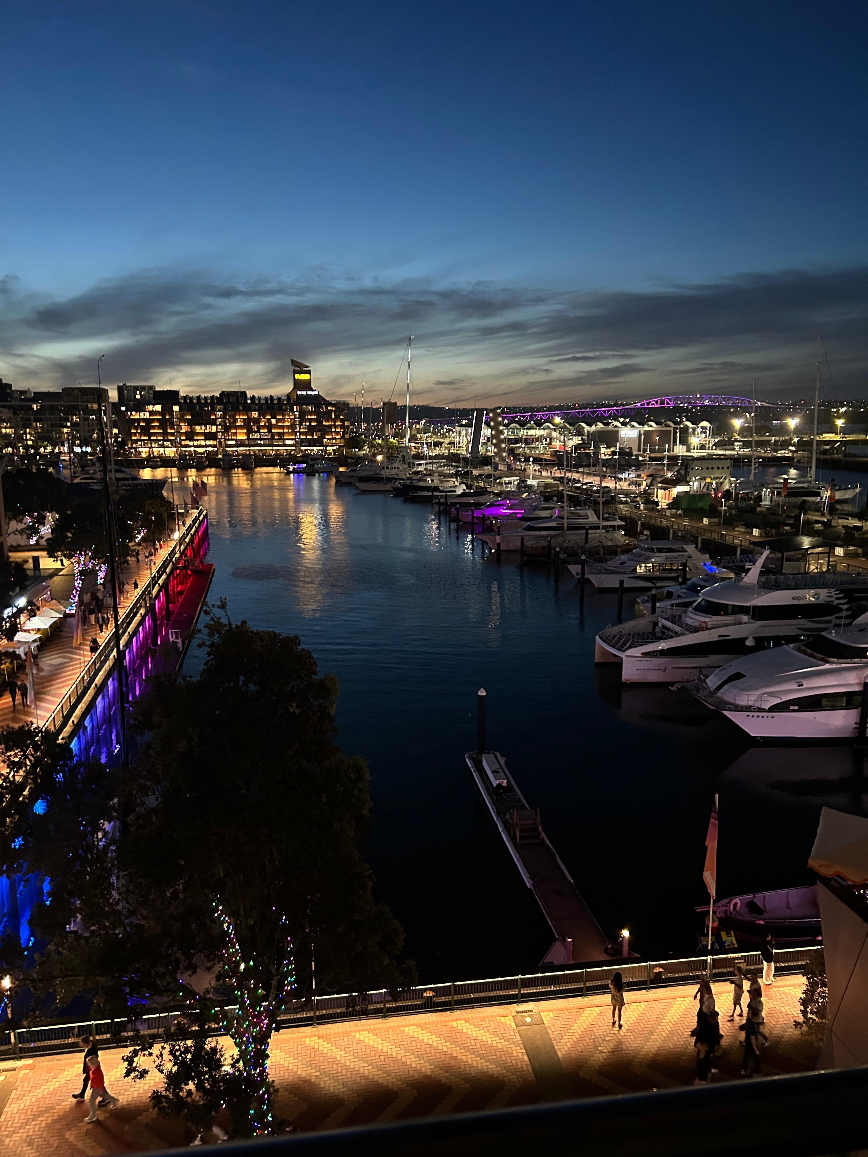 Night harbour view from the apartment 