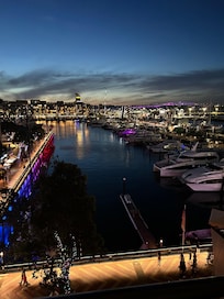 Night harbour view from the apartment