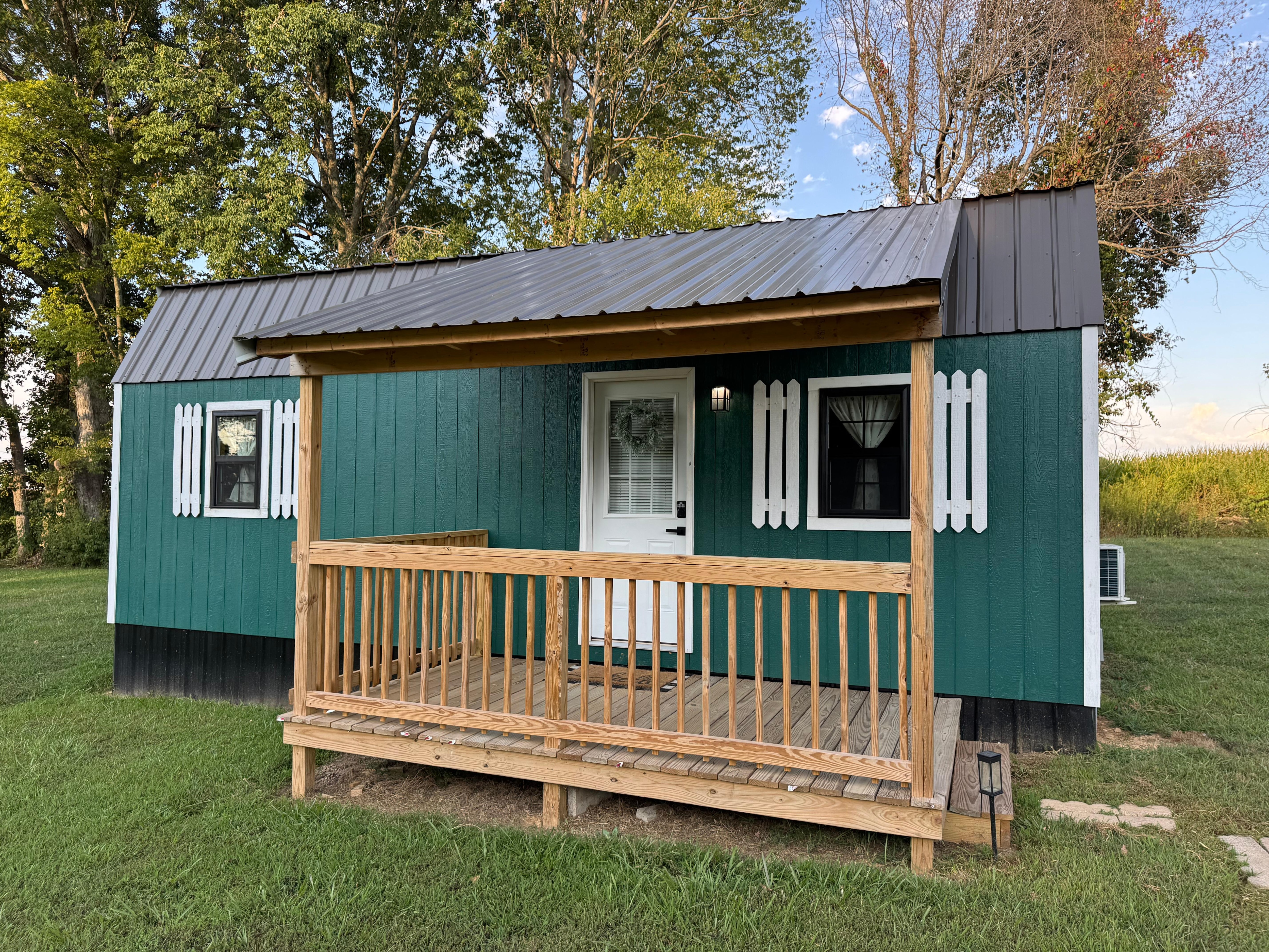 Nice deck, sat out here all day, sunny in the afternoon when the sun gets in front of you. May want to have something to block it if it is warm.
