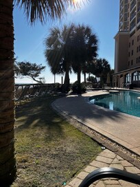 Relaxing after a walk on beach.