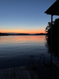 Beaver Lake at sunset from the swim dock.