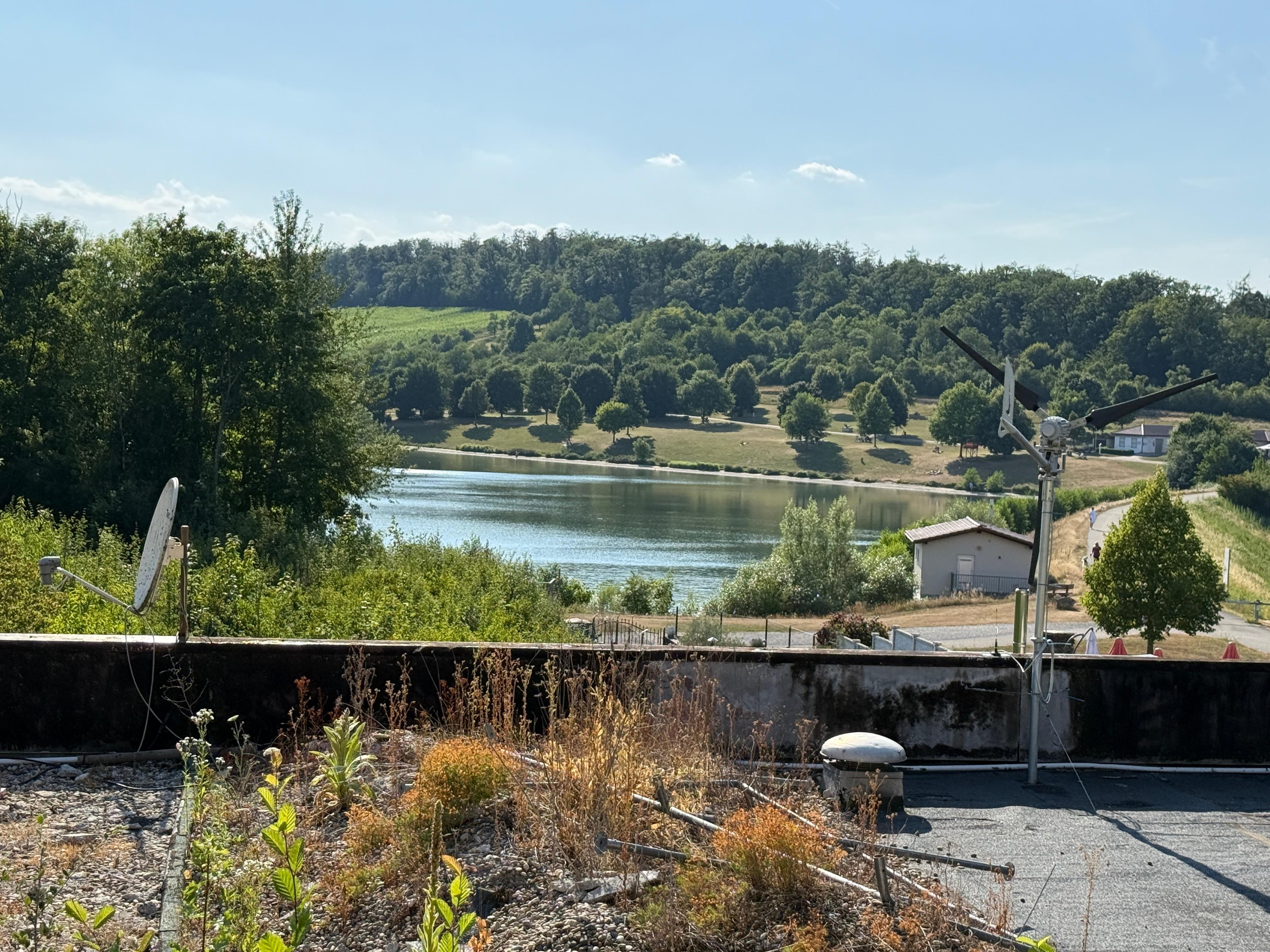 View of the lake from the restaurant above the bungalow.