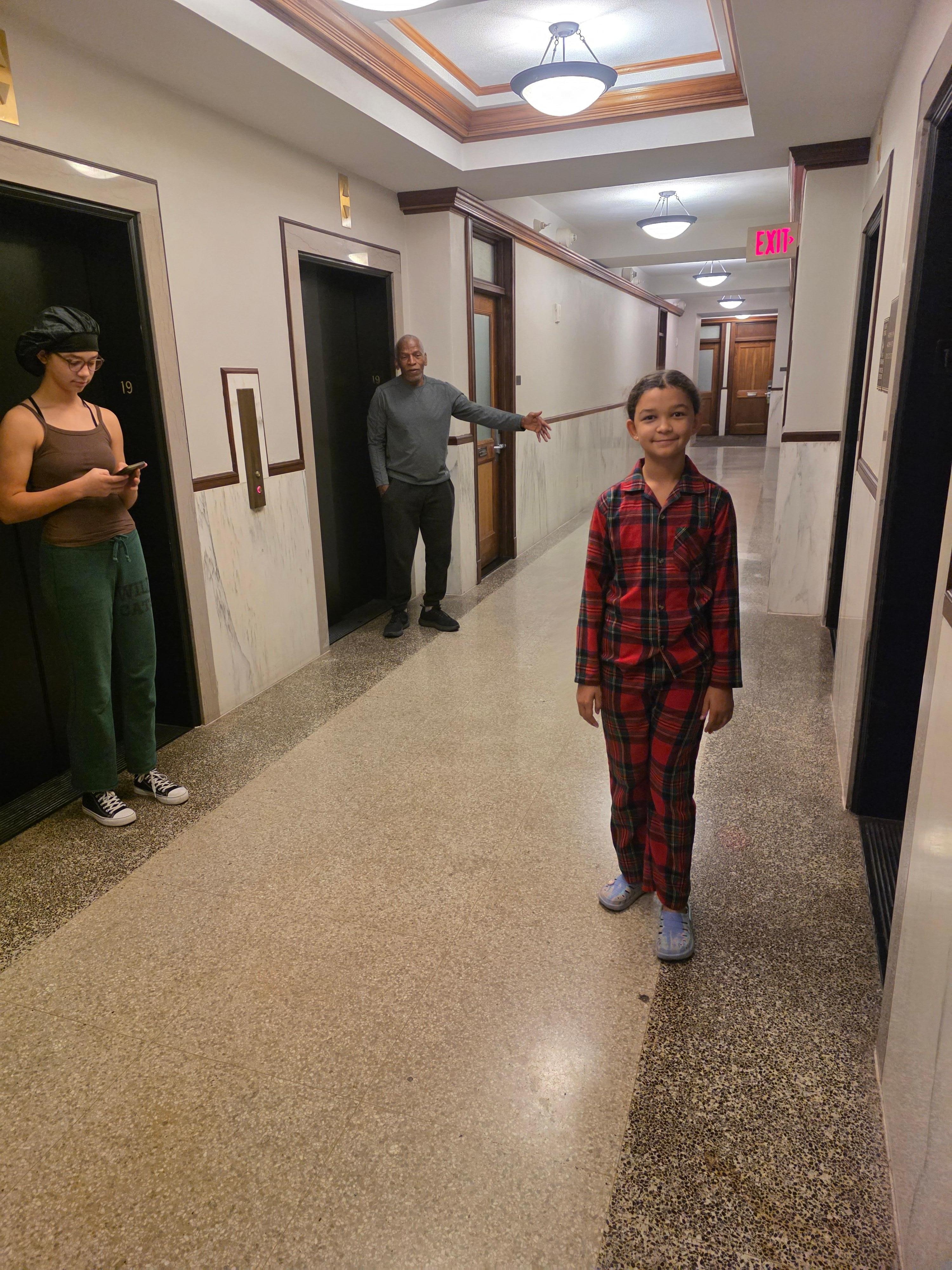 Playing choose which elevator will open first!