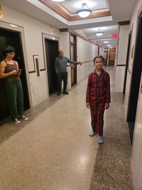 Playing choose which elevator will open first!