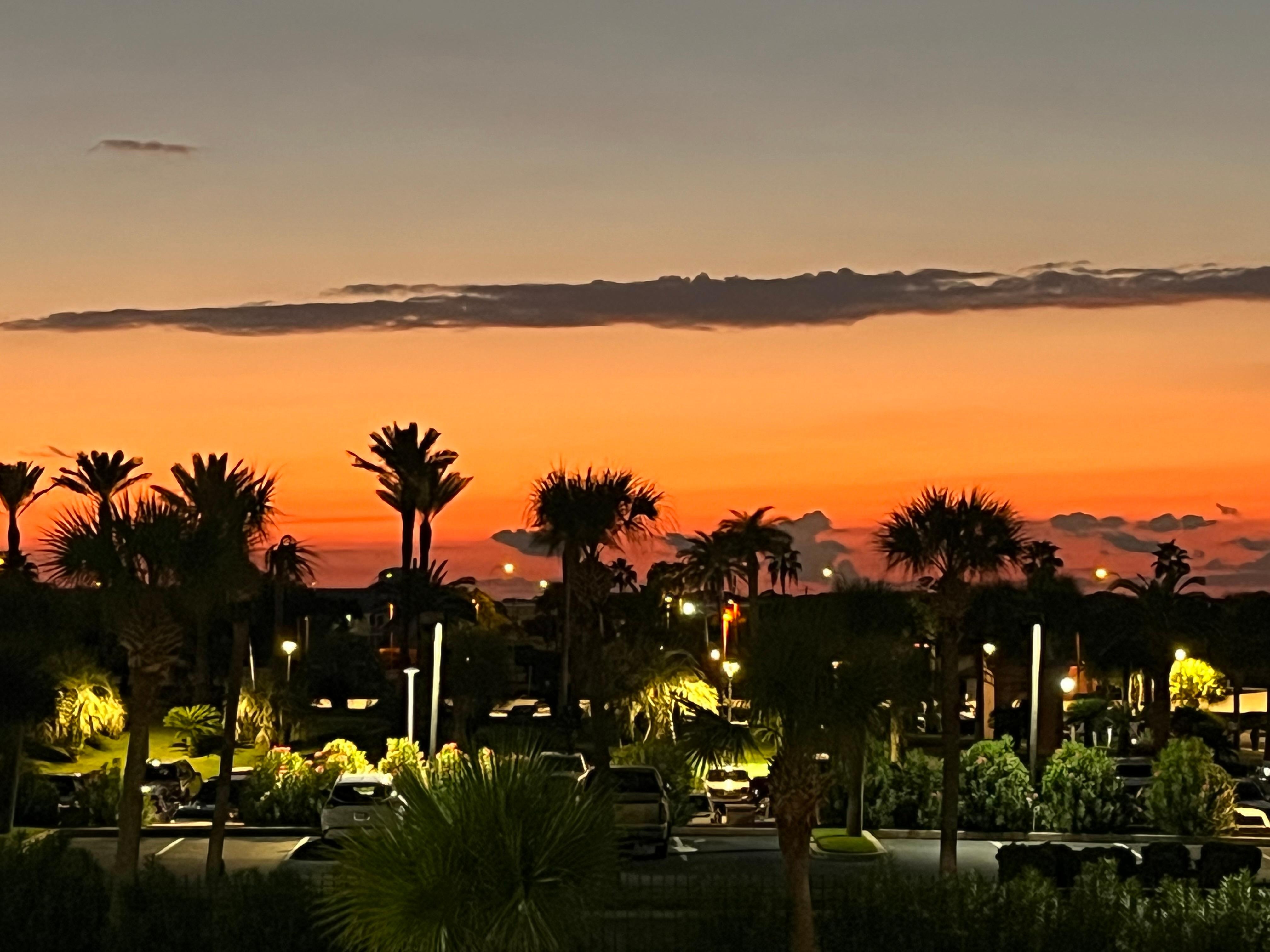 Sunset view from front door.