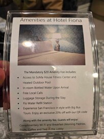 unexpected mandatory fee of 20 dollar per night for amenities after I paid Expedia!