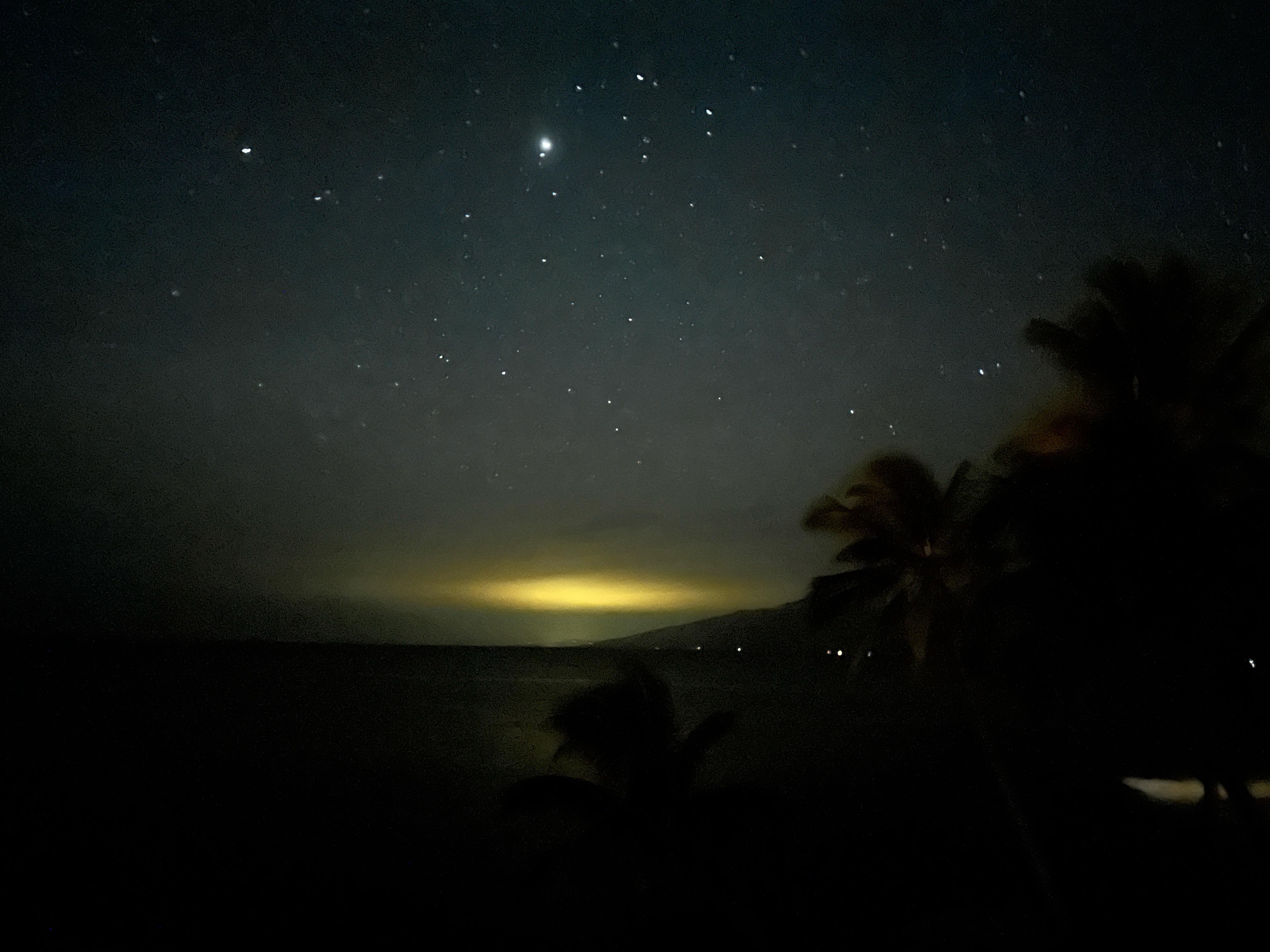 Moon setting in the West