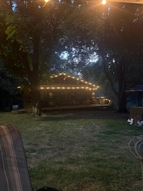 View of the cabin at night