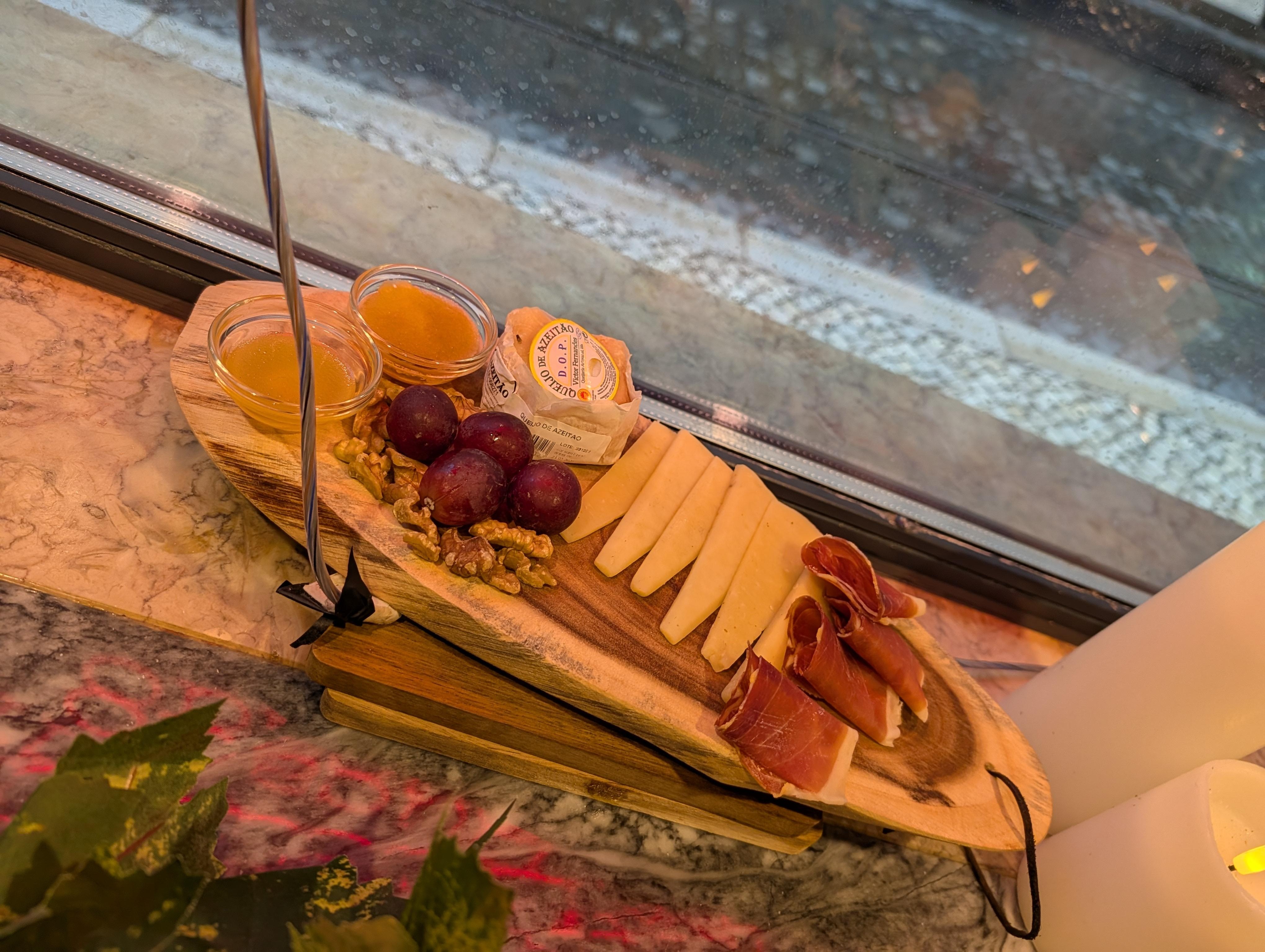 Example of meat and cheese tray available in lobby bar. 
