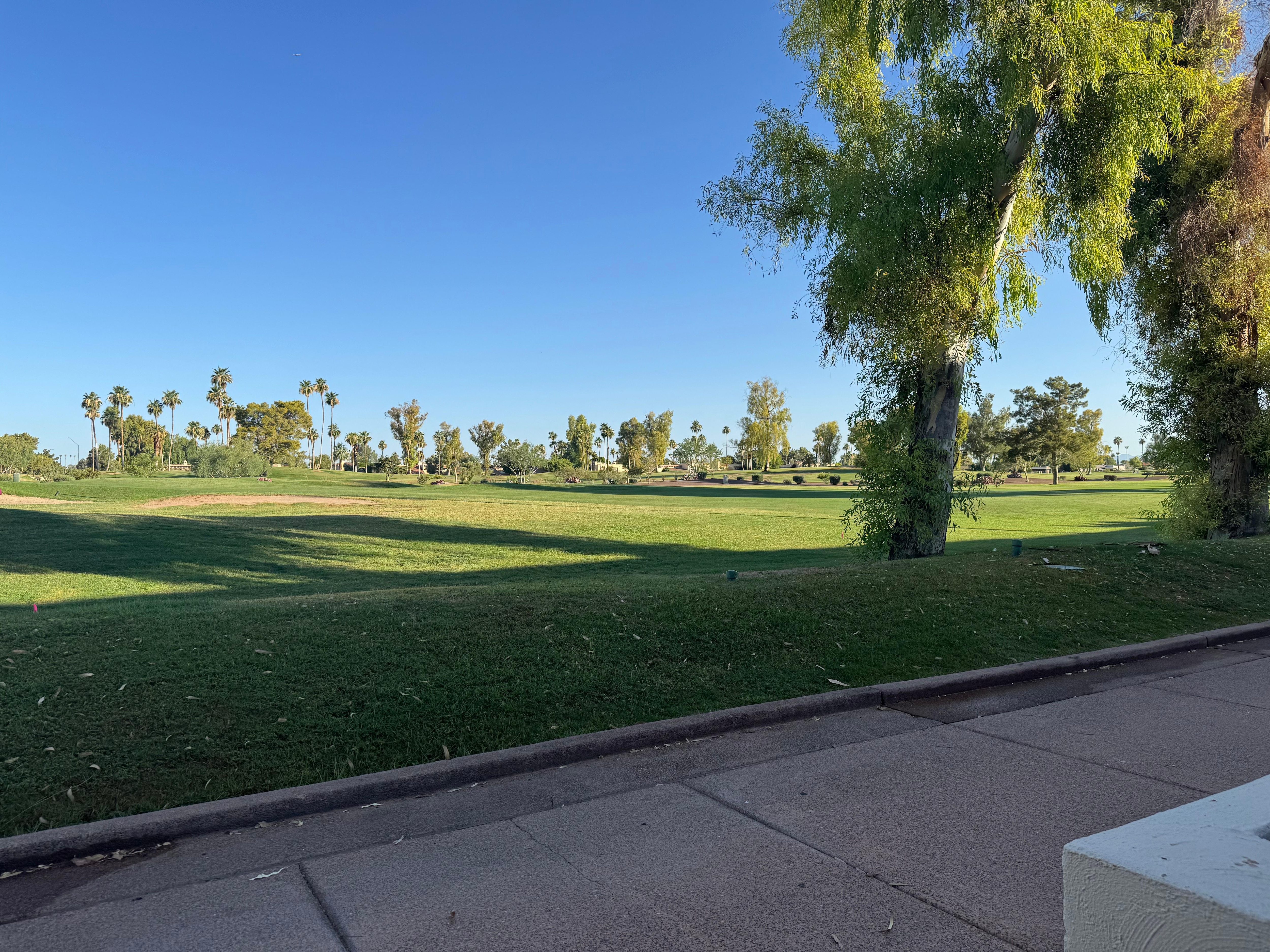 Golf course next to the restaurant