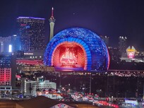 View from the balcony, close up of the Sphere.