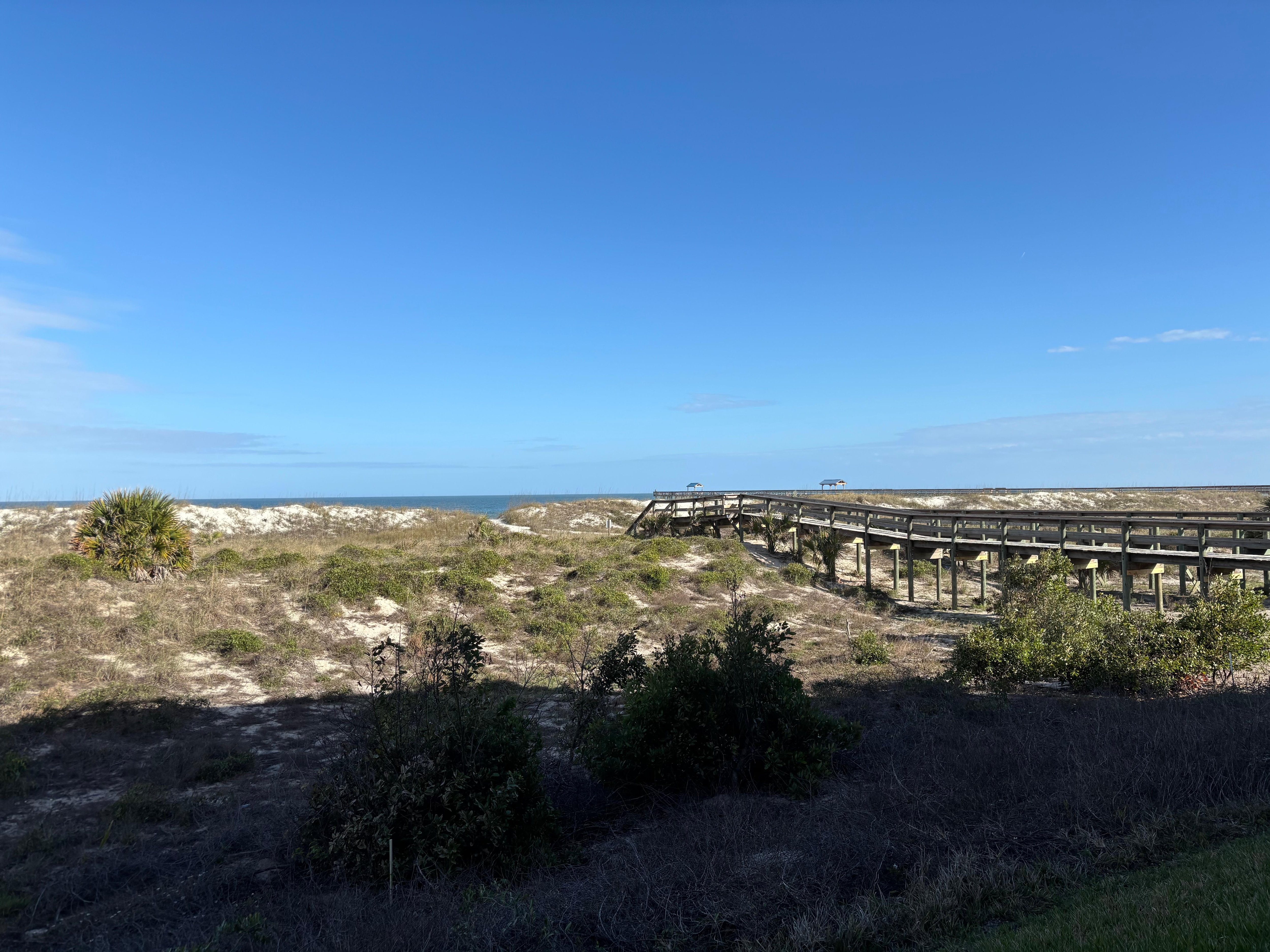 Late day view from the condo’s private patio. 