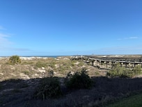 Late day view from the condo’s private patio.
