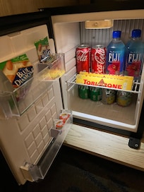 “VIP” options from mini fridge. No room to store your own food.