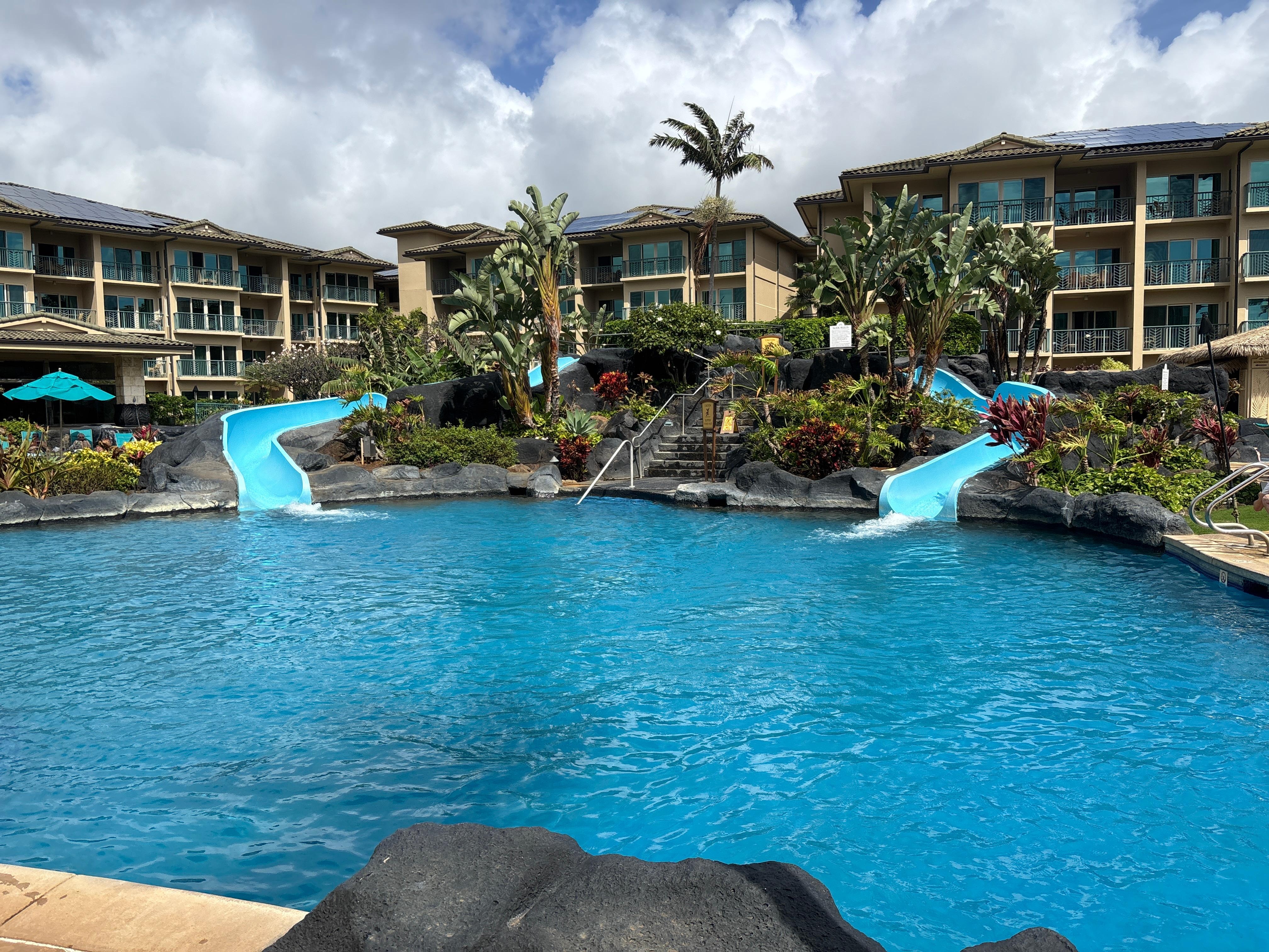 Slides are fun for young and old. 