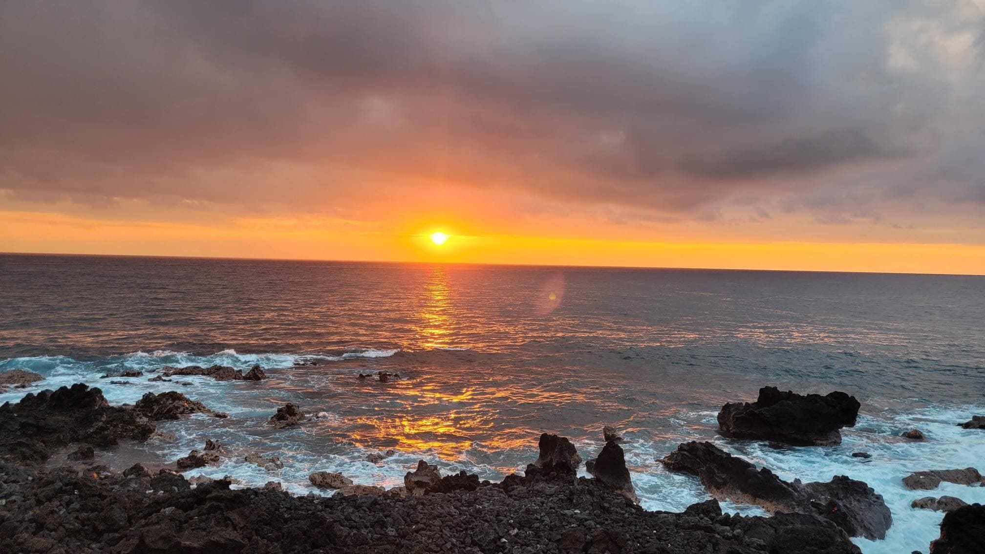 Sunset in Hawaii from our lanai