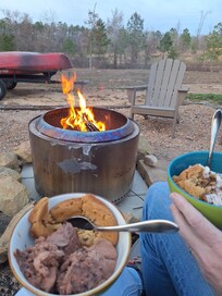 Ice-cream by the fire