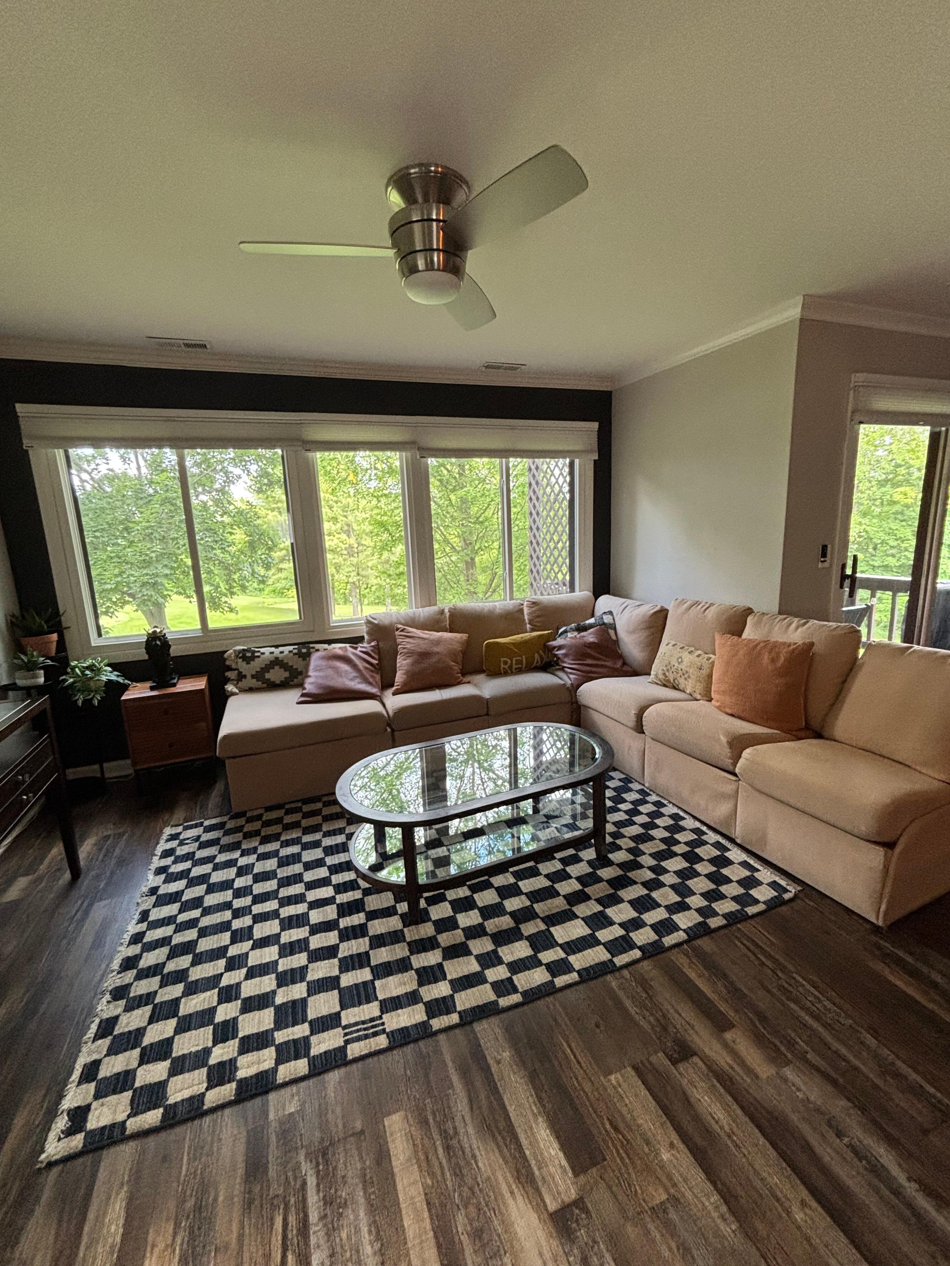 The well decorated  living room 