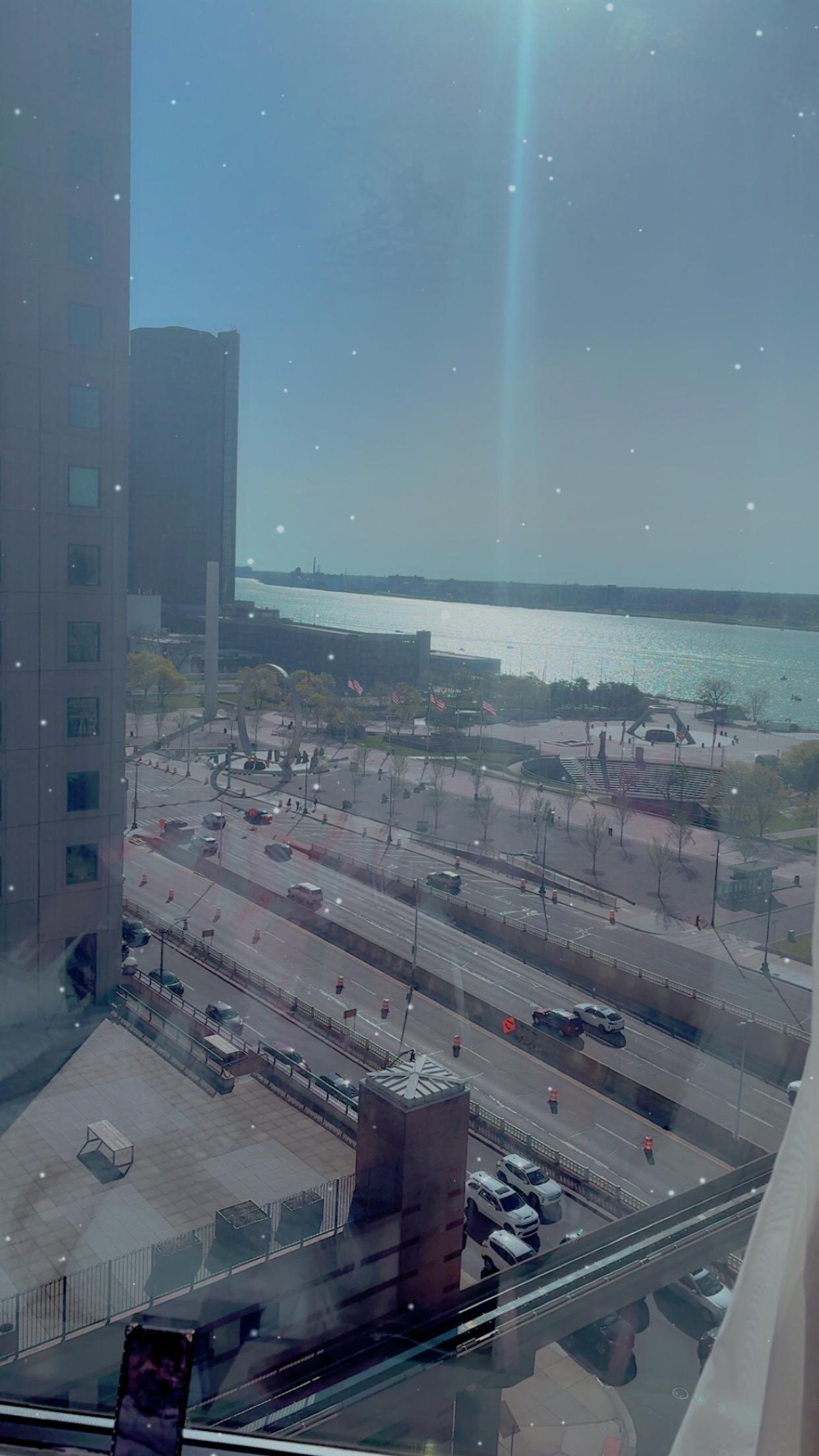 The View from room on 14 floor morning after the Chris Brown concert 