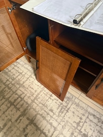 Broken door for entertainment center.