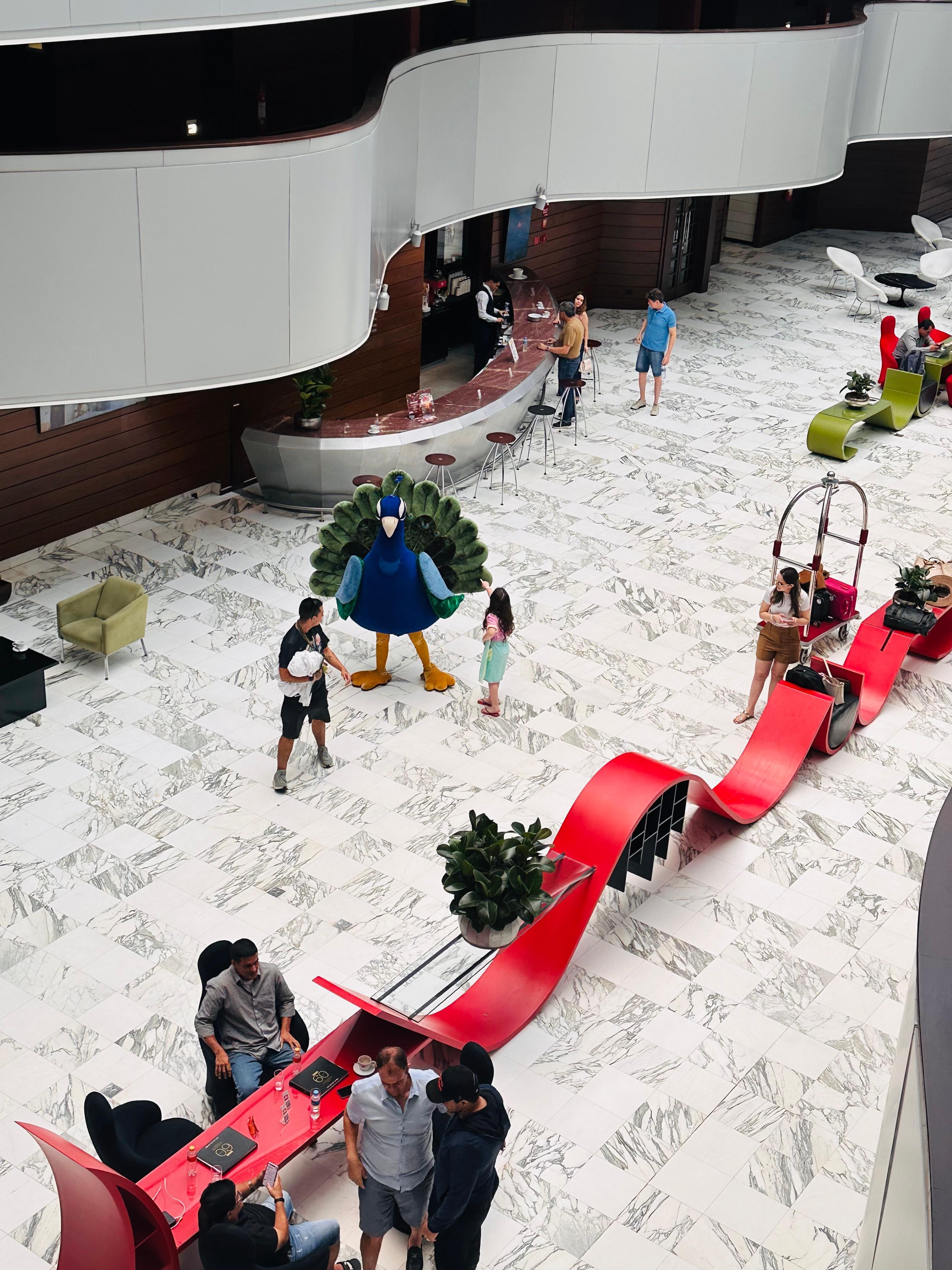 Essa recepção muito bem confortável e aconchegante