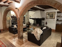 Living room with fireplace