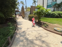 Walkway to the pool area