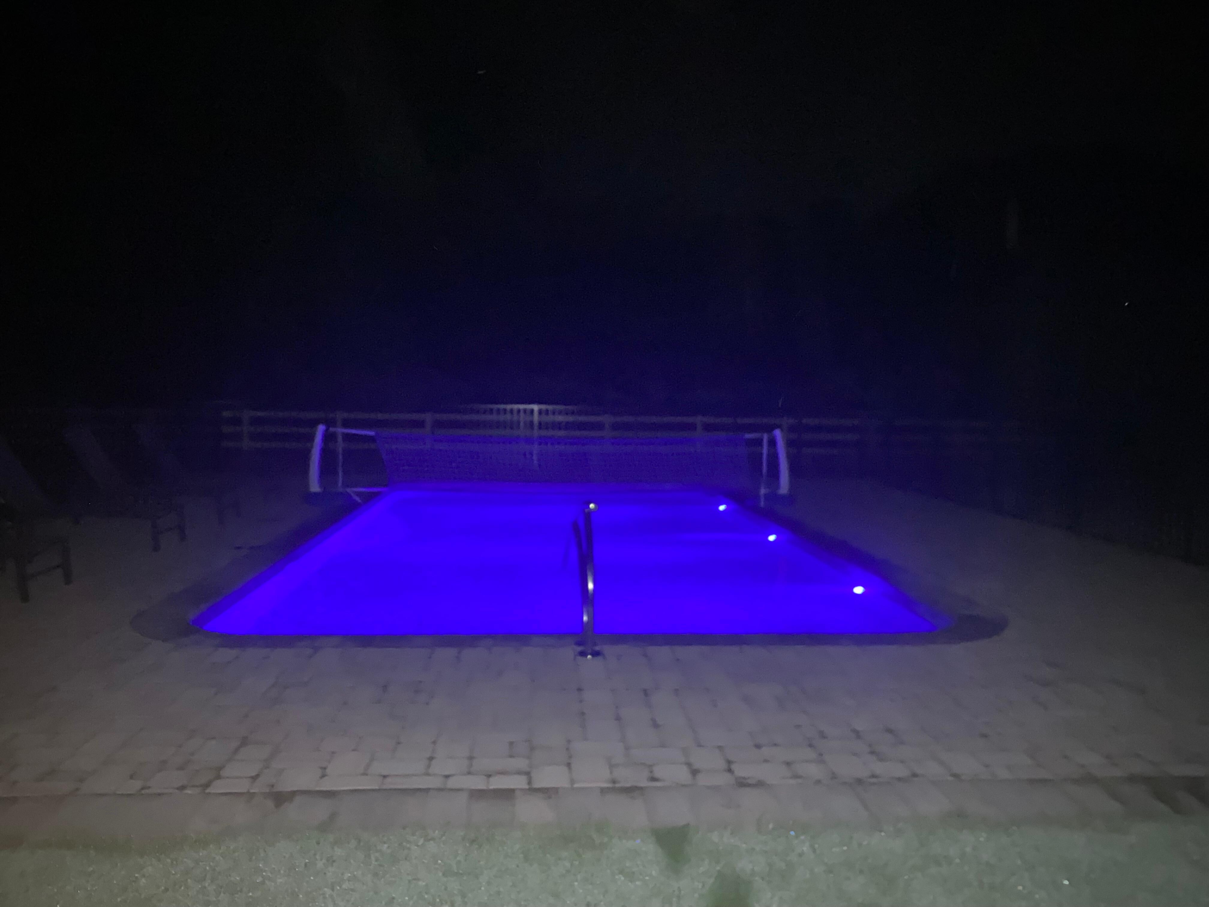 Night time pool
