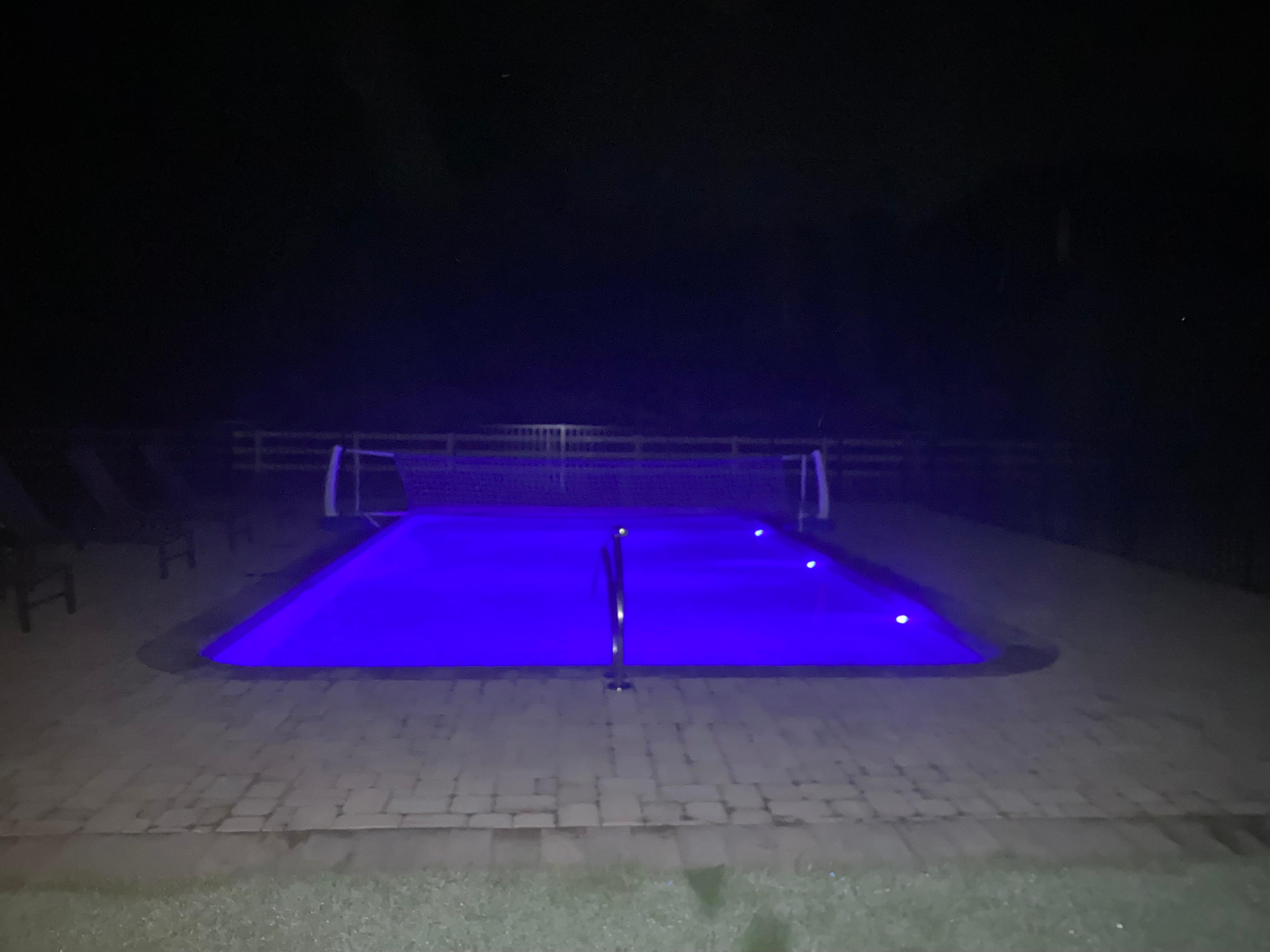 Night time pool