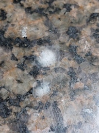 Old toothpaste on bathroom counter.