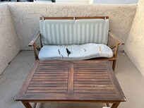 Worn and torn outdoor furniture