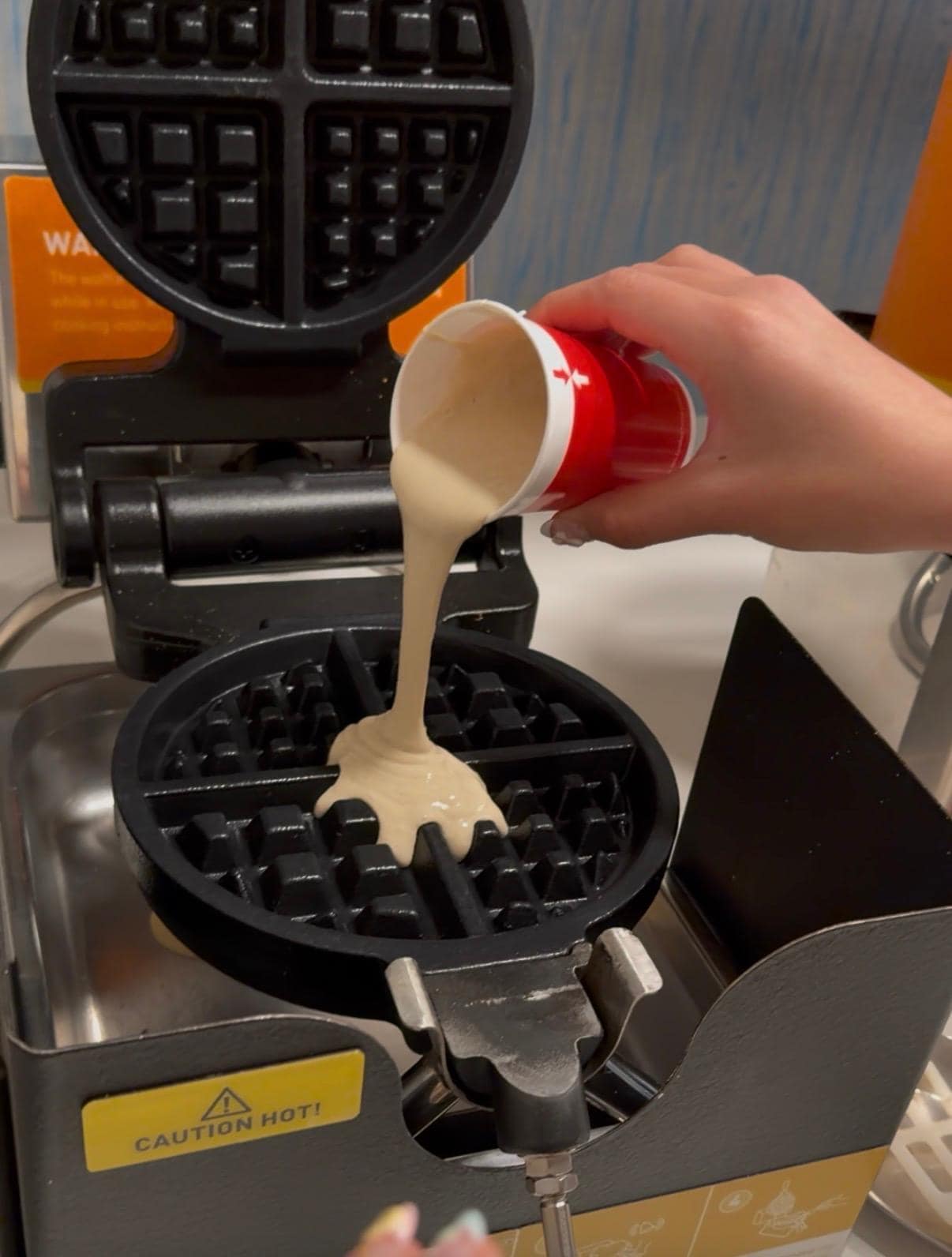 Freshly waffled never seen anywhere else.