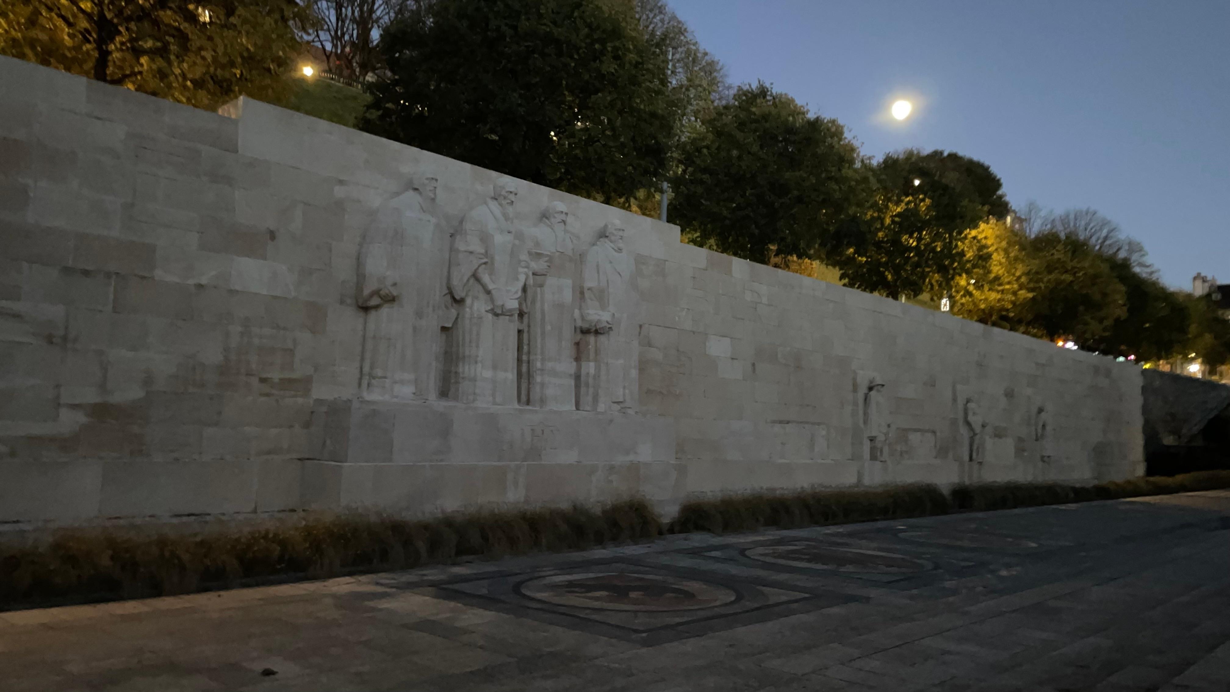 Reformation Wall in the evening