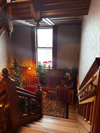 Stair landings beautifully decorated