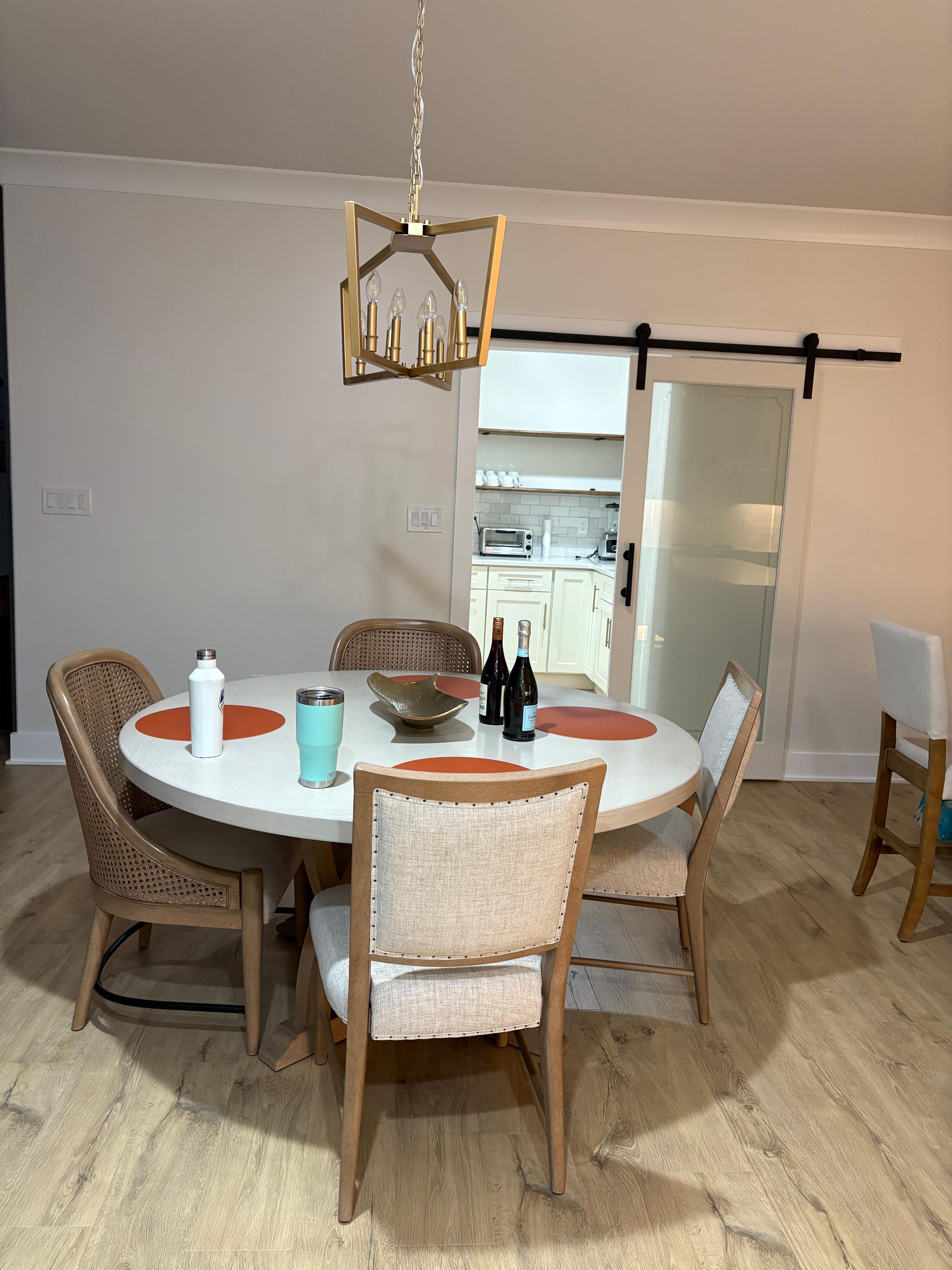 Great dining room table and Butler’s pantry in the background! 
