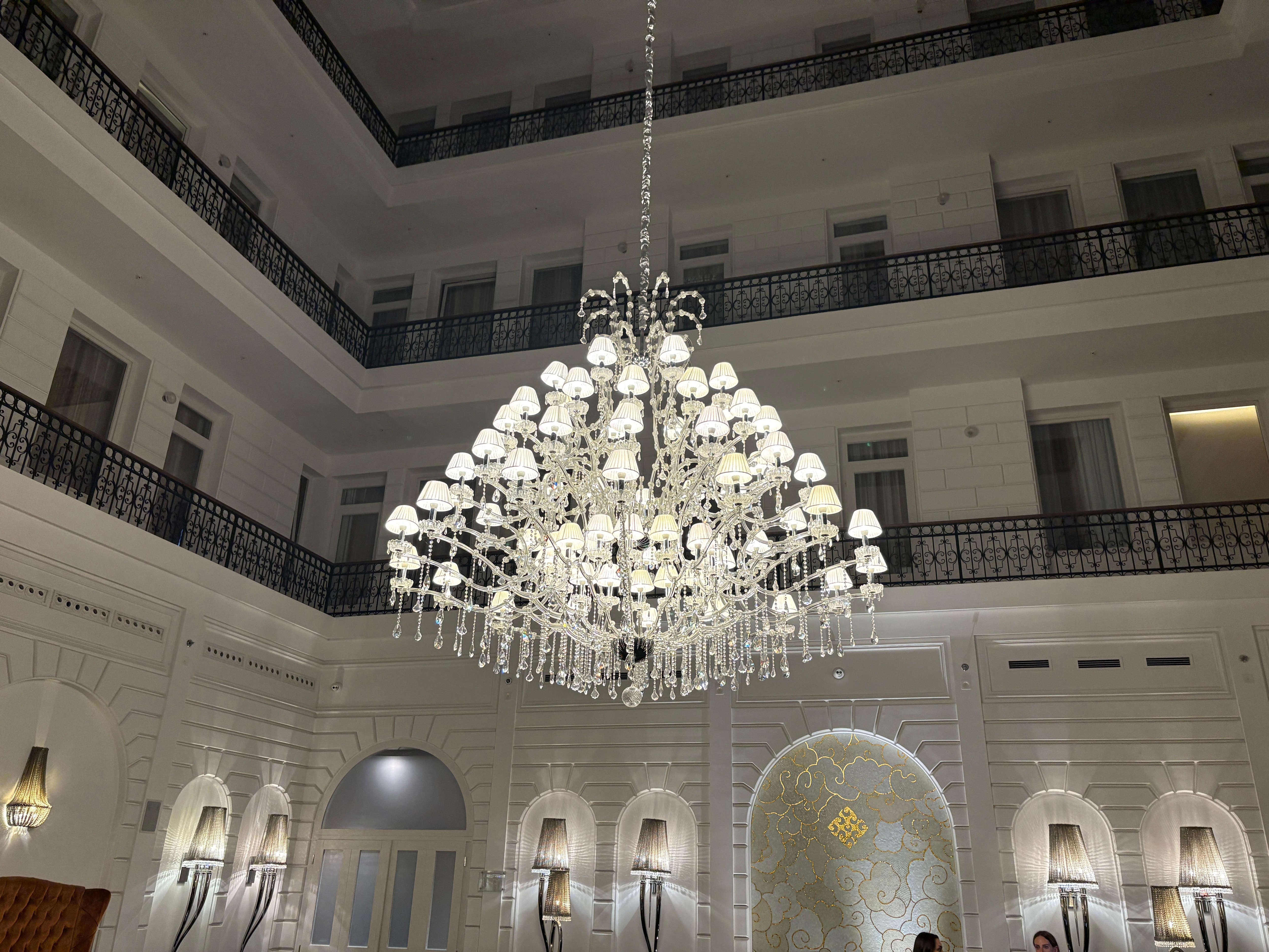 Chandelier in lobby 