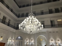 Chandelier in lobby