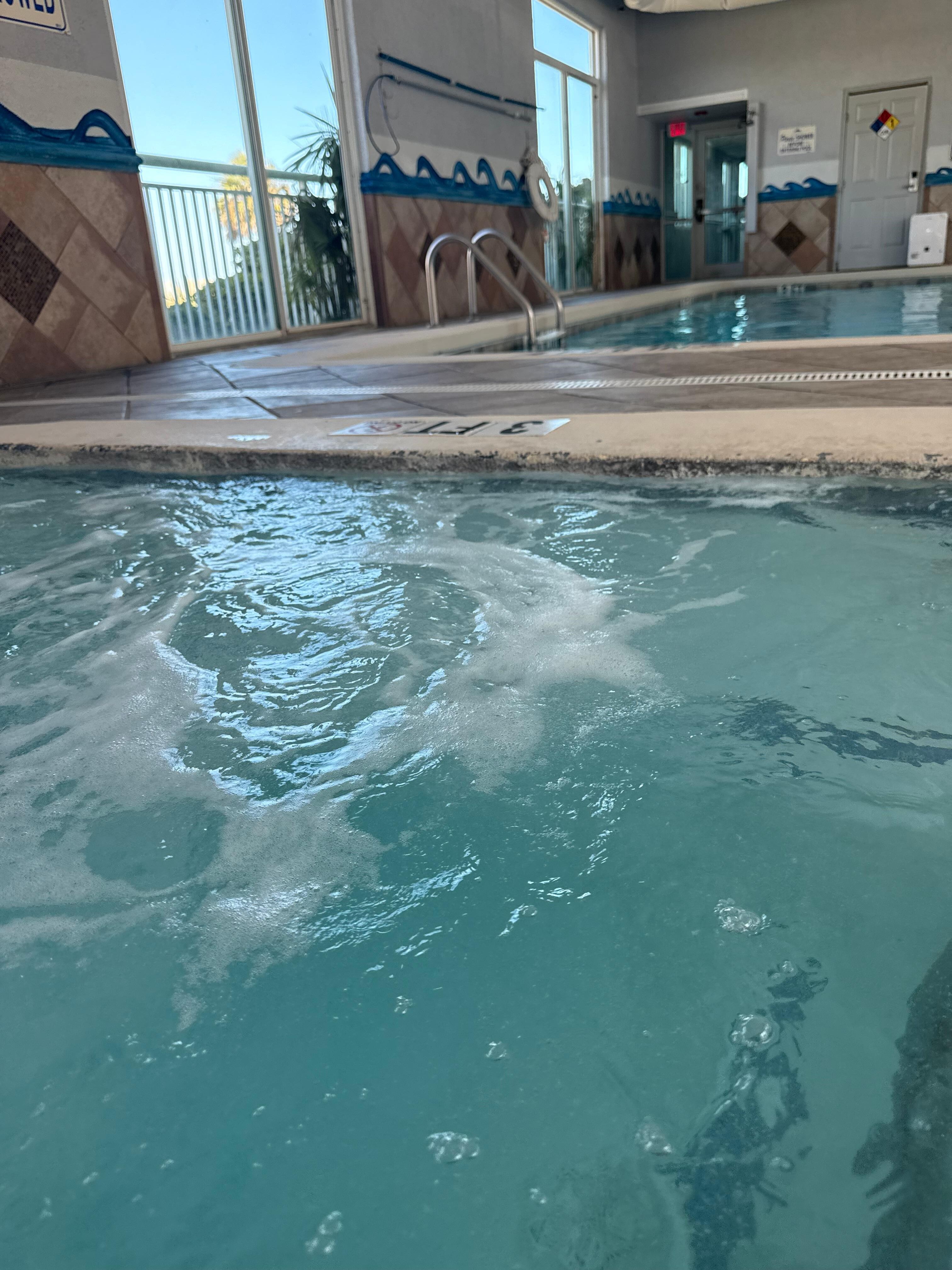 Indoor pool across the street. Water was cold, but the pool was clean 