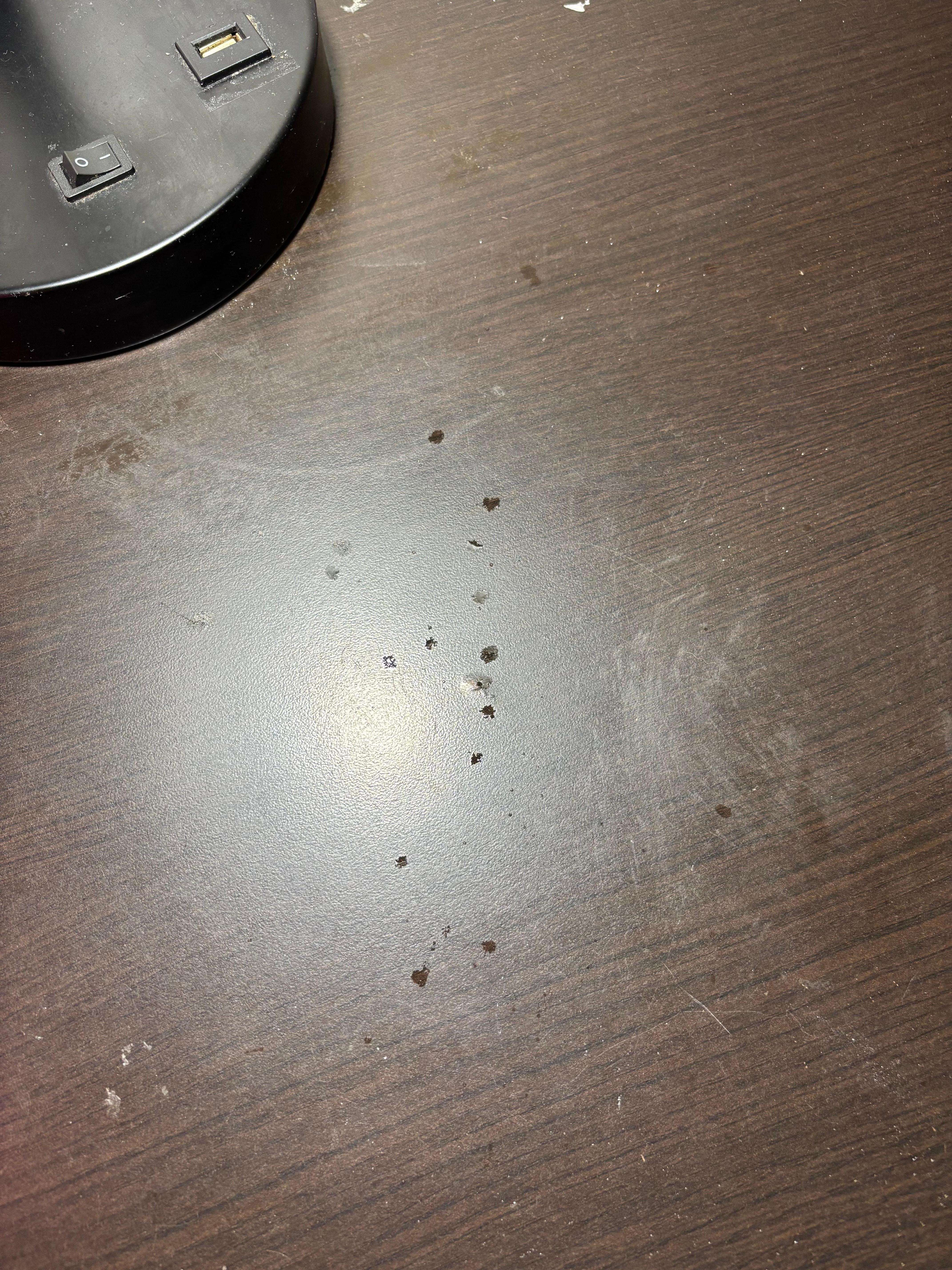 Sticky stuff on the desk