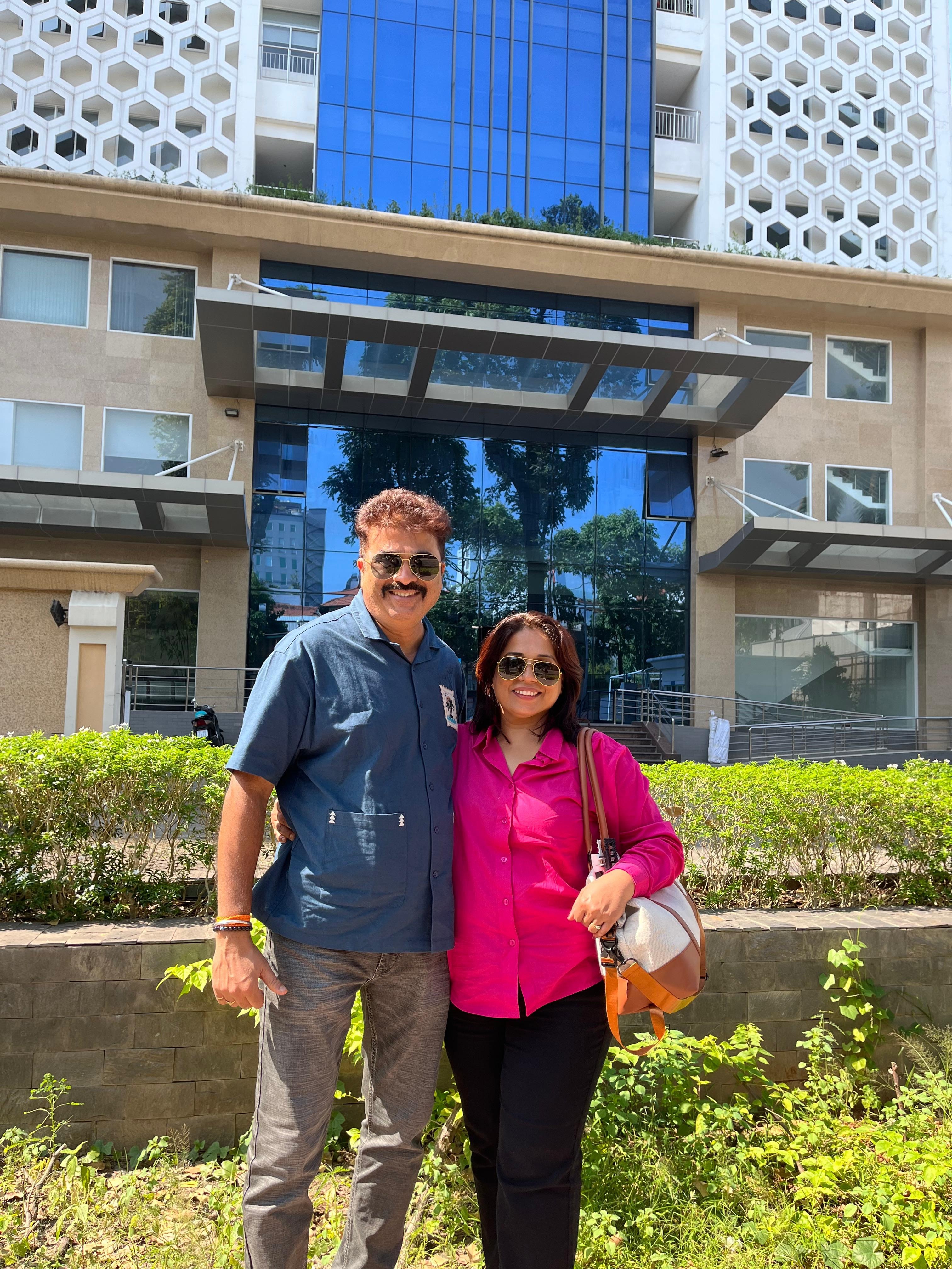 Picture of my parents taken outside the premises.