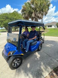 One of the two golf carts