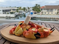 Steps away from Key Largo fisheries where you can enjoy the Keys finest stone crab 🤤