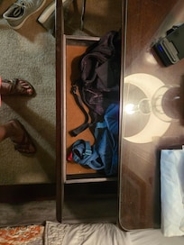 Numerous drawers filled with other tenant's belongings.