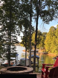 Not a great sunrise or sunset view but still nice to see the sun set shine on the other side of the cove/lake