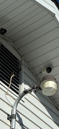Outdoor light over the parking area
